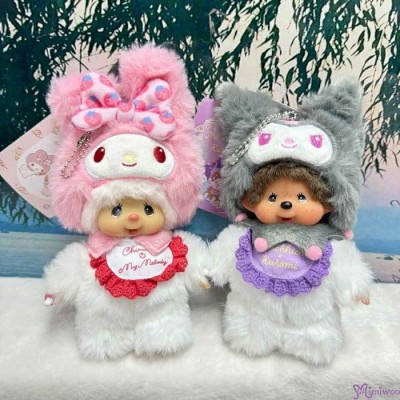 244461 Monchhichi Chimutan x Melody 18cm Keychain Mascot 